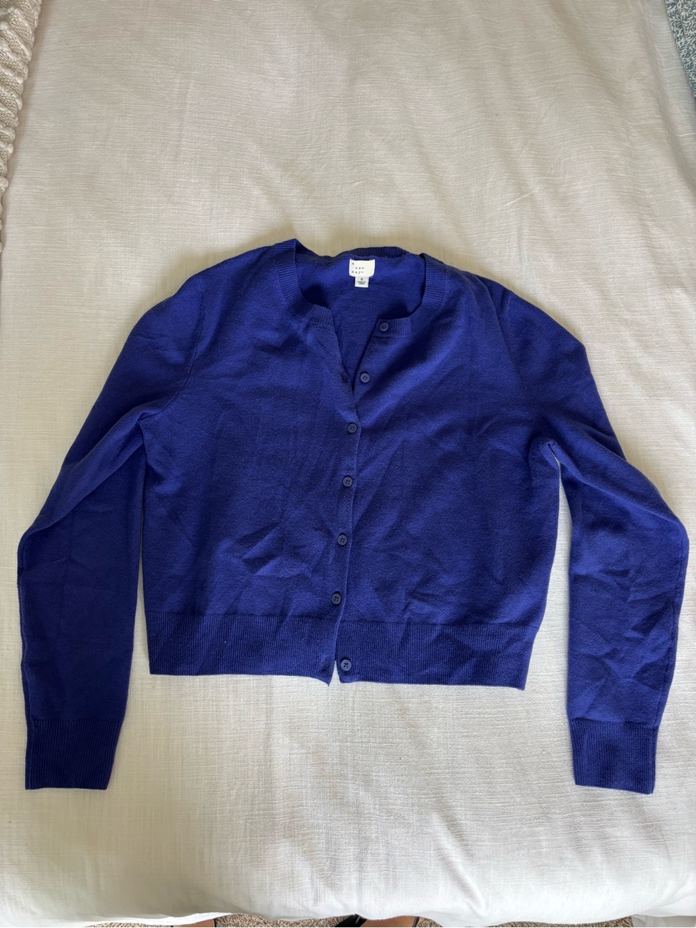 Purple Button-Front Sweater Cardigan